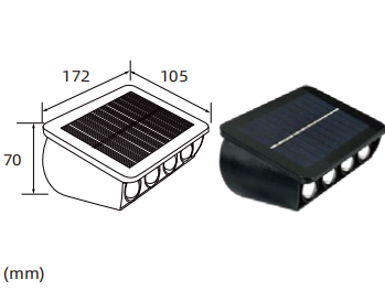 Nuova lampada da parete per esterni con lampada solare