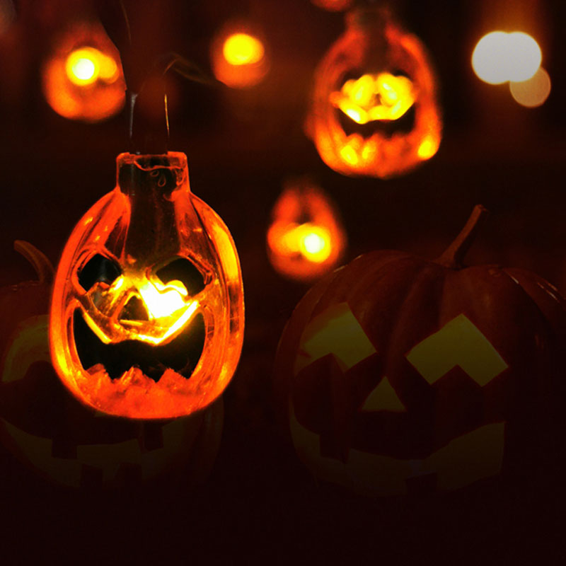 Luci a corda con decorazione solare a forma di zucca