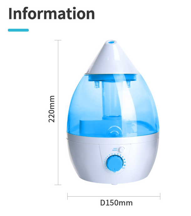 Umidificatore ad ultrasuoni per la casa e la cameretta dei bambini