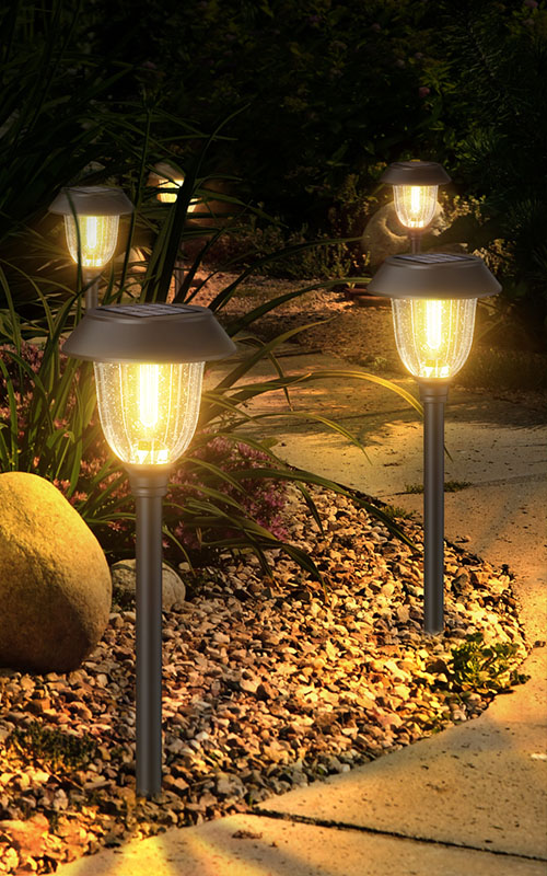 Luci solari da giardino impermeabili per esterni